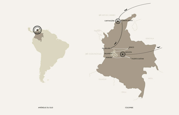 carte voyage photo colombie 16 jours