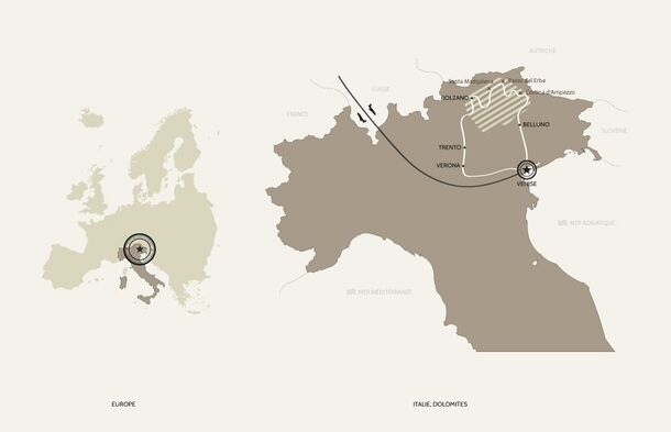 carte voyage photo dolomites en hiver